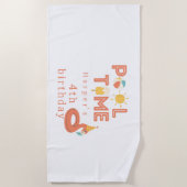 summer flamingo popsicle kids birthday pool party ビーチタオル (正面)