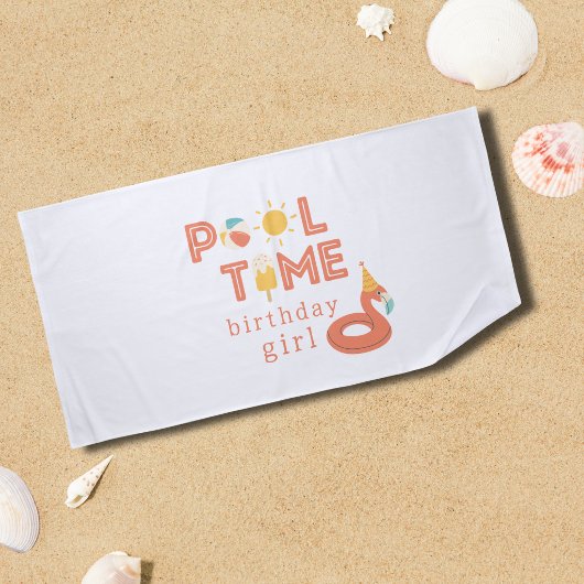 summer flamingo popsicle kids birthday pool party ビーチタオル