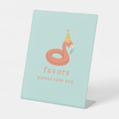 summer flamingo popsicle kids birthday pool party 台座サイン (正面)