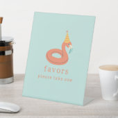 summer flamingo popsicle kids birthday pool party 台座サイン (インサイチュ)