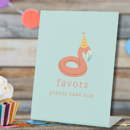 summer flamingo popsicle kids birthday pool party 台座サイン