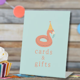 summer flamingo popsicle kids birthday pool party 台座サイン