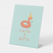 summer flamingo popsicle kids birthday pool party 台座サイン (正面)