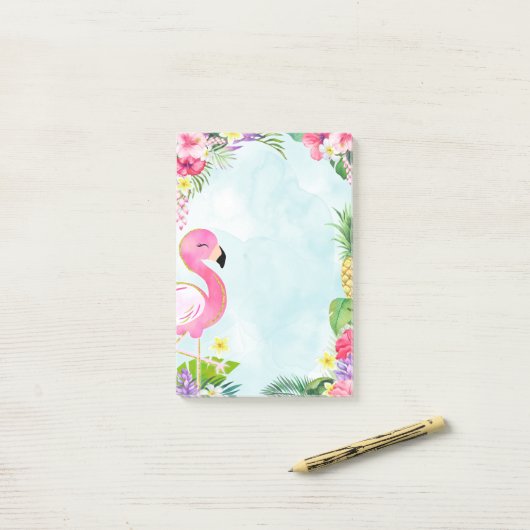 Summer Flamingo Post it Note Pad ポストイット (デスク上)