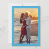 Summer floral Bridal Shower with Photo Blue 招待状 (裏面)