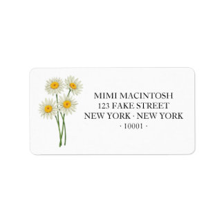 Summer Floral Daisy Sunflower Address Labels ラベル