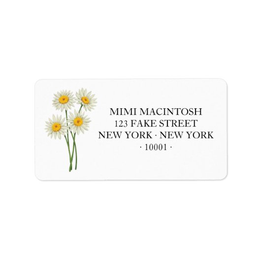 Summer Floral Daisy Sunflower Address Labels ラベル (正面)
