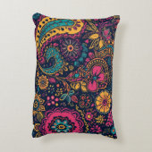 Summer Floral Paisley アクセントクッション (裏面(縦))