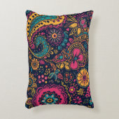 Summer Floral Paisley アクセントクッション (正面(垂直))