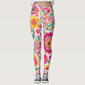 Summer Floral Paisley Pattern レギンス (正面)