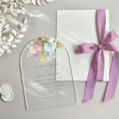 Summer Floral Pastel Wedding アクリル招待状