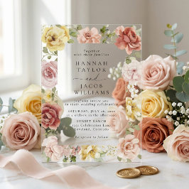 Summer Floral Wedding アクリル招待状