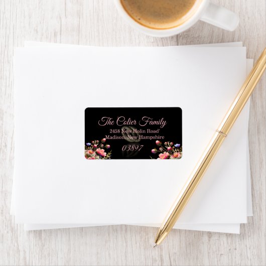 Summer Floral Wedding Design Address ラベル (インサイチュ)