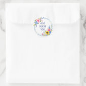 Summer Floral Wreath Watercolor ラウンドシール (バッグ)