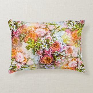 Summer flower background, bouquets of flowers アクセントクッション