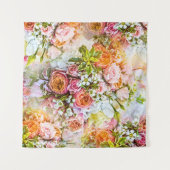 Summer flower background, bouquets of flowers タペストリー (正面(横))