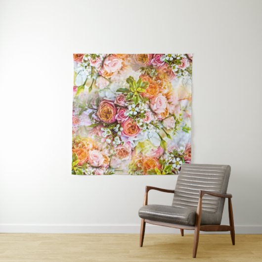 Summer flower background, bouquets of flowers タペストリー (インサイチュ(横))