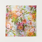 Summer flower background, bouquets of flowers タペストリー (正面)