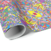 summer flower color abstract art retro paper ラッピングペーパー (ロールコーナー)