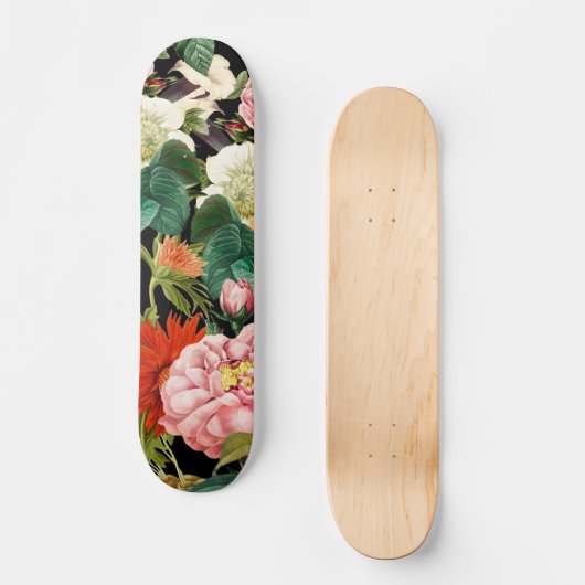 Summer flower pattern  スケートボード (正面)