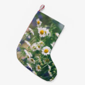 Summer flower pattern in green meadow with blue an スモールクリスマスストッキング (正面 (吊り時))