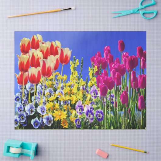 Summer Flowers 薄葉紙 (クラフト)