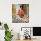 Summer Flowers by John William Godward ポスター (ホームオフィス)
