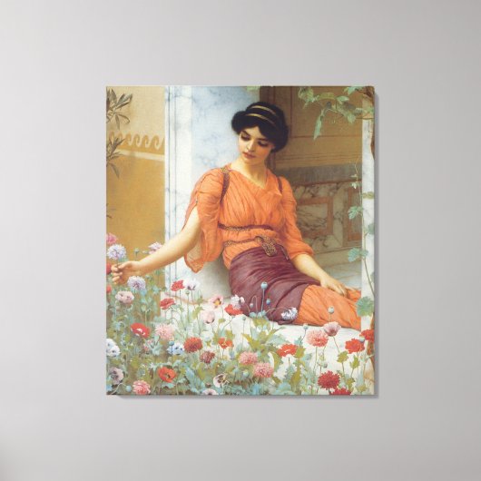 Summer Flowers by John William Godward 包まれた Ca キャンバスプリント (正面)