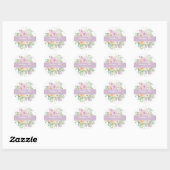Summer Flowers Floral Round Wedding Sticker ラウンドシール (シート)