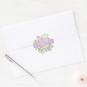 Summer Flowers Floral Round Wedding Sticker ラウンドシール (封筒)
