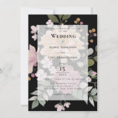 Summer Flowers on Black 結婚's 招待状 (裏面)