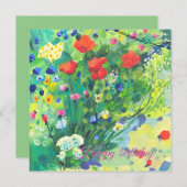 Summer flowers, poppys  シーズンカード (正面/裏面)