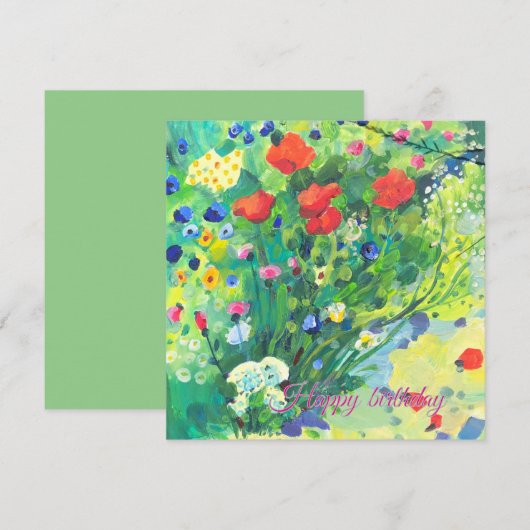 Summer flowers, poppys シーズンカード (正面/裏面)