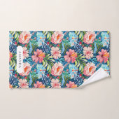 Summer Flowers Tropical Floral Pattern Leaves バスタオルセット (ハンドタオル)