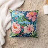 Summer Flowers Tropical Pretty Floral Pattern クッション (ブランケット)