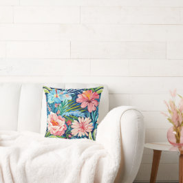 Summer Flowers Tropical Pretty Floral Pattern クッション