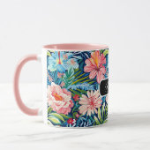 Summer Flowers Tropical Pretty Floral Pattern マグカップ (左)