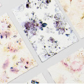 Summer Flowers Watercolor Paper Textured Wedding I 招待状