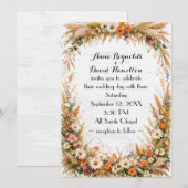 Summer Flowers Wedding Frame 招待状 (正面/裏面)