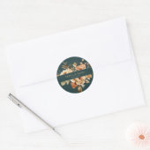 Summer Forest Witch Teal Round Wedding Sticker ラウンドシール (封筒)