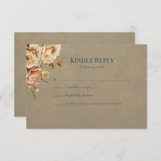 Summer Forest Witch Teal RSVP Card (正面/裏面)