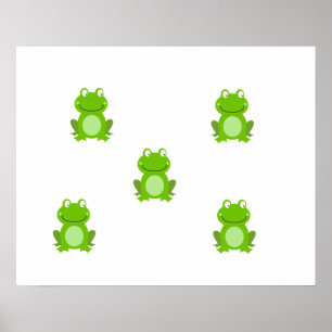SUMMER Frogデザイン – かわいいカエル子供へ ポスター