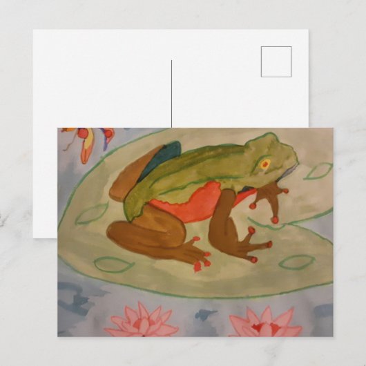 Summer Frog Pondはがき ポストカード (正面/裏面)