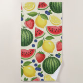 Summer Fruit Beach Towel - Watermelon & Assorted ビーチタオル (正面)