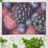 Summer Fruit Mixed Berries Close Up Photo キッチンタオル (折り畳み)