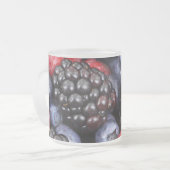 Summer Fruit Mixed Berries Close Up Photo フロストグラスマグカップ (正面左)