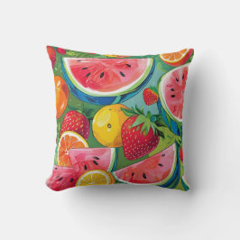 Summer Fruit Pattern Throw Pillow  クッション