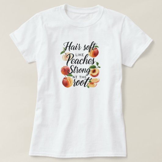 Summer Fruit Peaches Hair Roots Graphic Tee Tシャツ (デザイン正面)