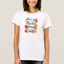 Summer Fruit Peaches Hair Roots Graphic Tee Tシャツ