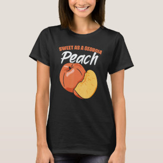 Summer Fruits Sweet Georgia Peach Cute Peachy Prin Tシャツ